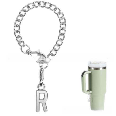 Silver Keychain Backpack Cup Accessories Chain English Letters And Numbers Cute Jewelry Pendant for tumblers, Tumbler Set Accessories
